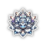 Metallic Crystal Lotus Flower.  Sticker (Peel N' Stick)